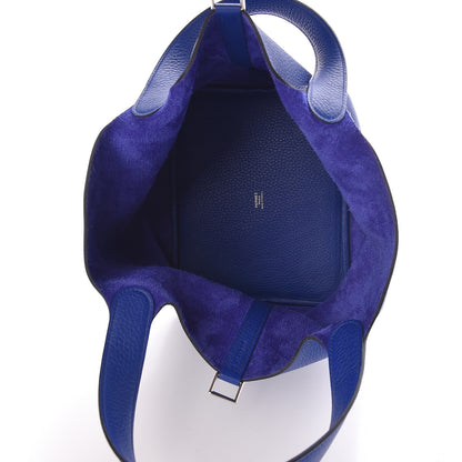 Hermes Taurillon Clemence Picotin Lock 22 MM Bleu Electrique 5 of 9