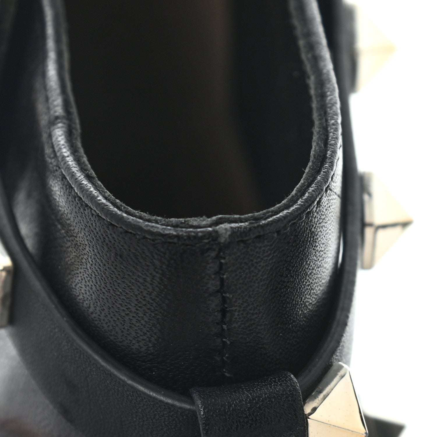 Valentino Garavani Calfskin Rockstud Double Buckle Block Heel Ankle Boots 37 Black 13 of 13