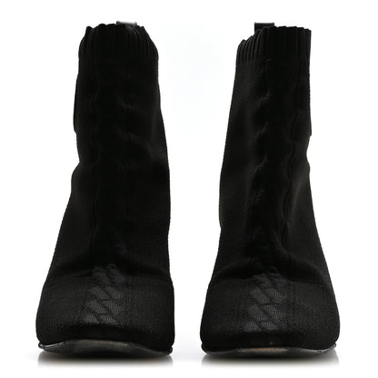 Hermes Knit Calfskin Jenna 60 Ankle Boots 36 Black 3 of 8