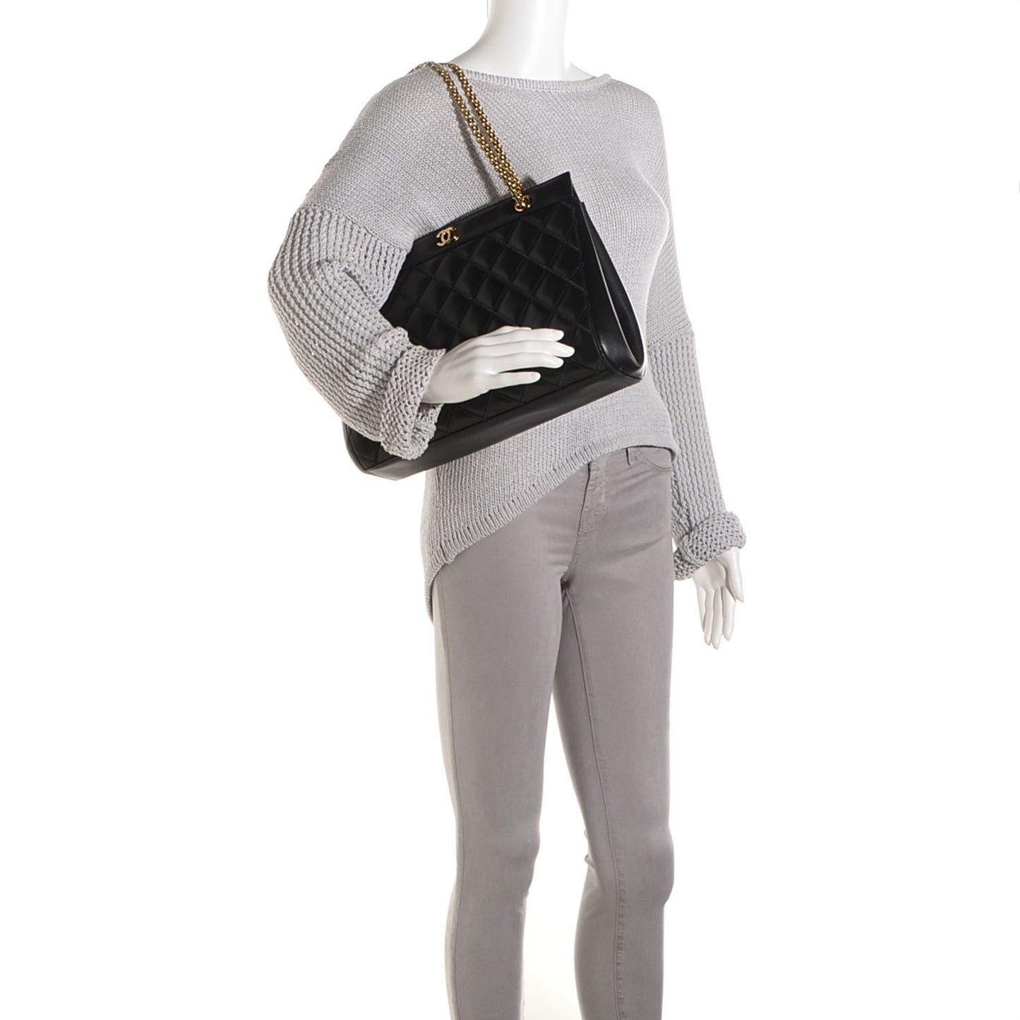 Lambskin Quilted Shoulder Bag Black