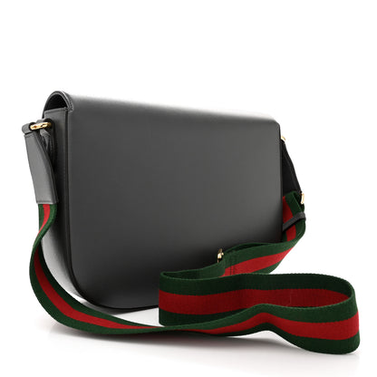 Gucci Azalea Calfskin Web Horsebit 1955 Shoulder Bag Graphite Grey 3 of 12
