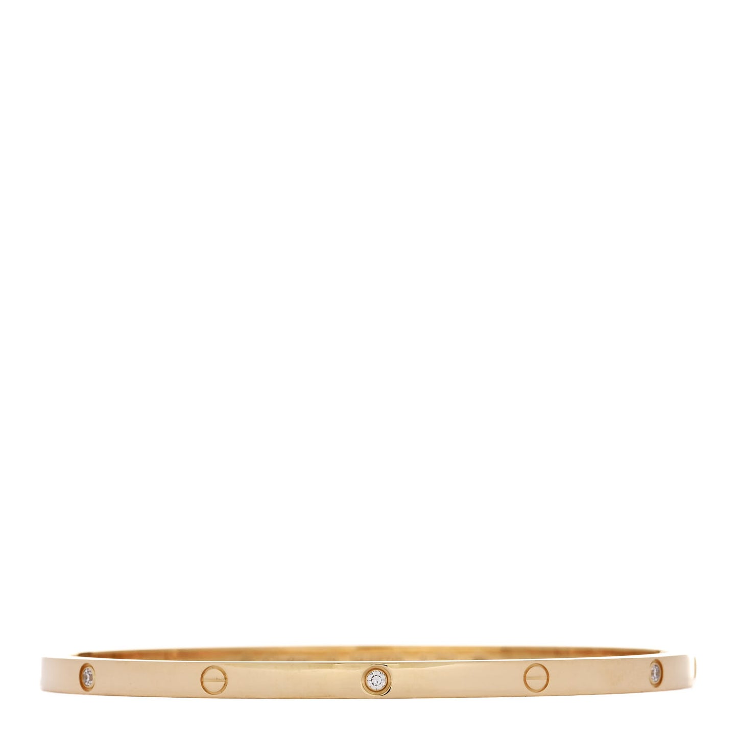 18K Yellow Gold 6 Diamond Small LOVE Bracelet 19