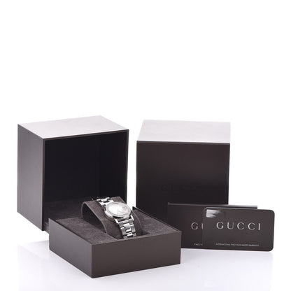 Gucci Stainless Steel Diamond Bezel Mother of Pearl 27mm 101L Quartz Watch 8 of 8