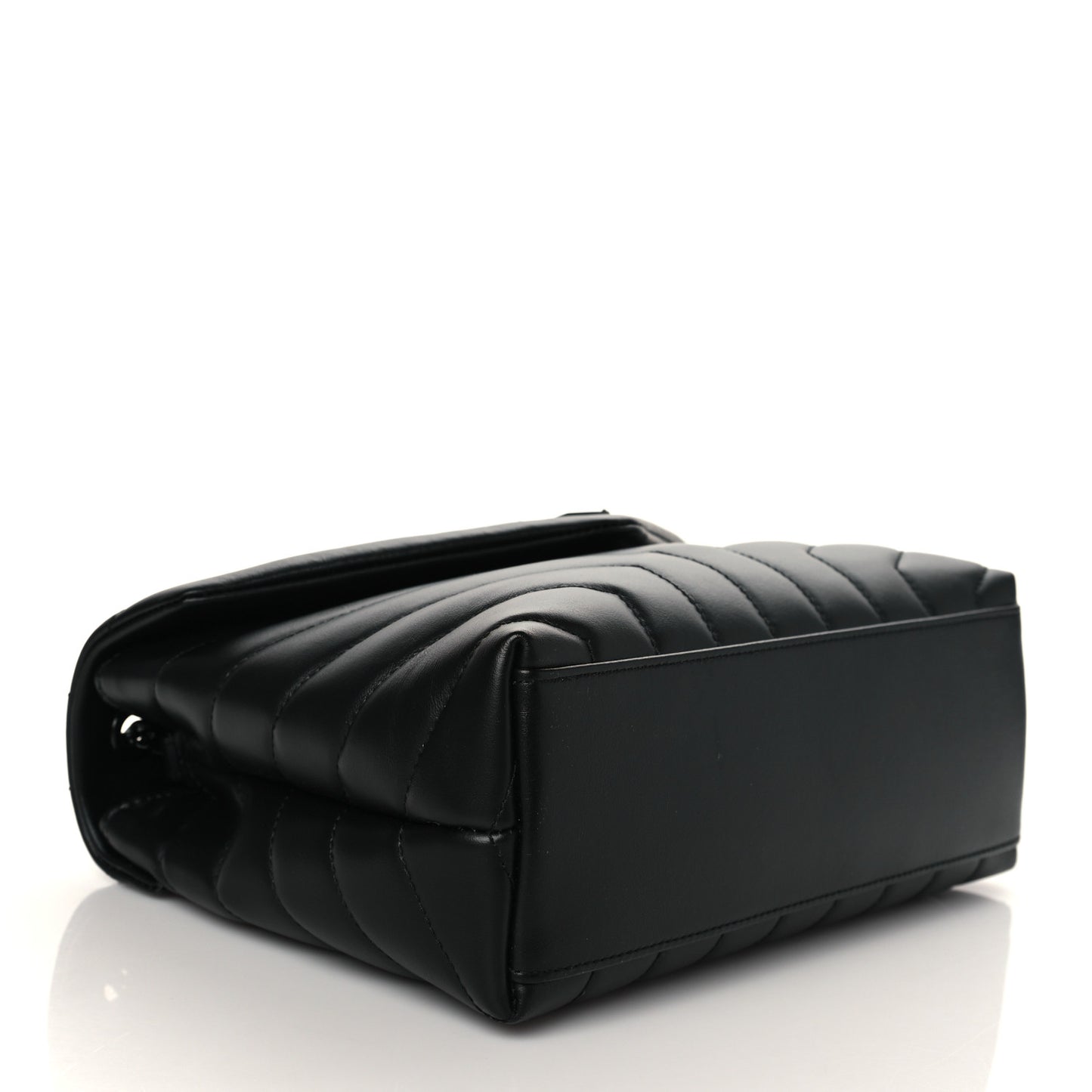Calfskin Y Quilted Monogram Small Loulou Chain Satchel Black