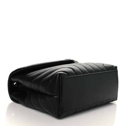 Saint Laurent Calfskin Y Quilted Monogram Small Loulou Chain Satchel Black 3 of 8