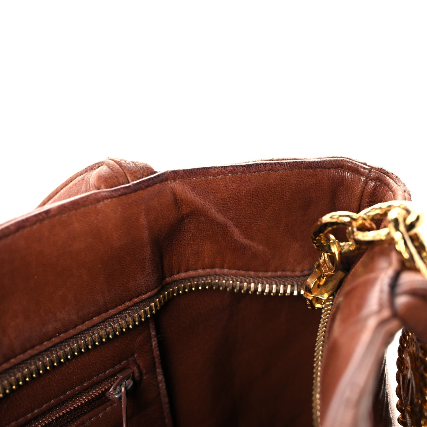 Lambskin Quilted Medallion Tote Brown