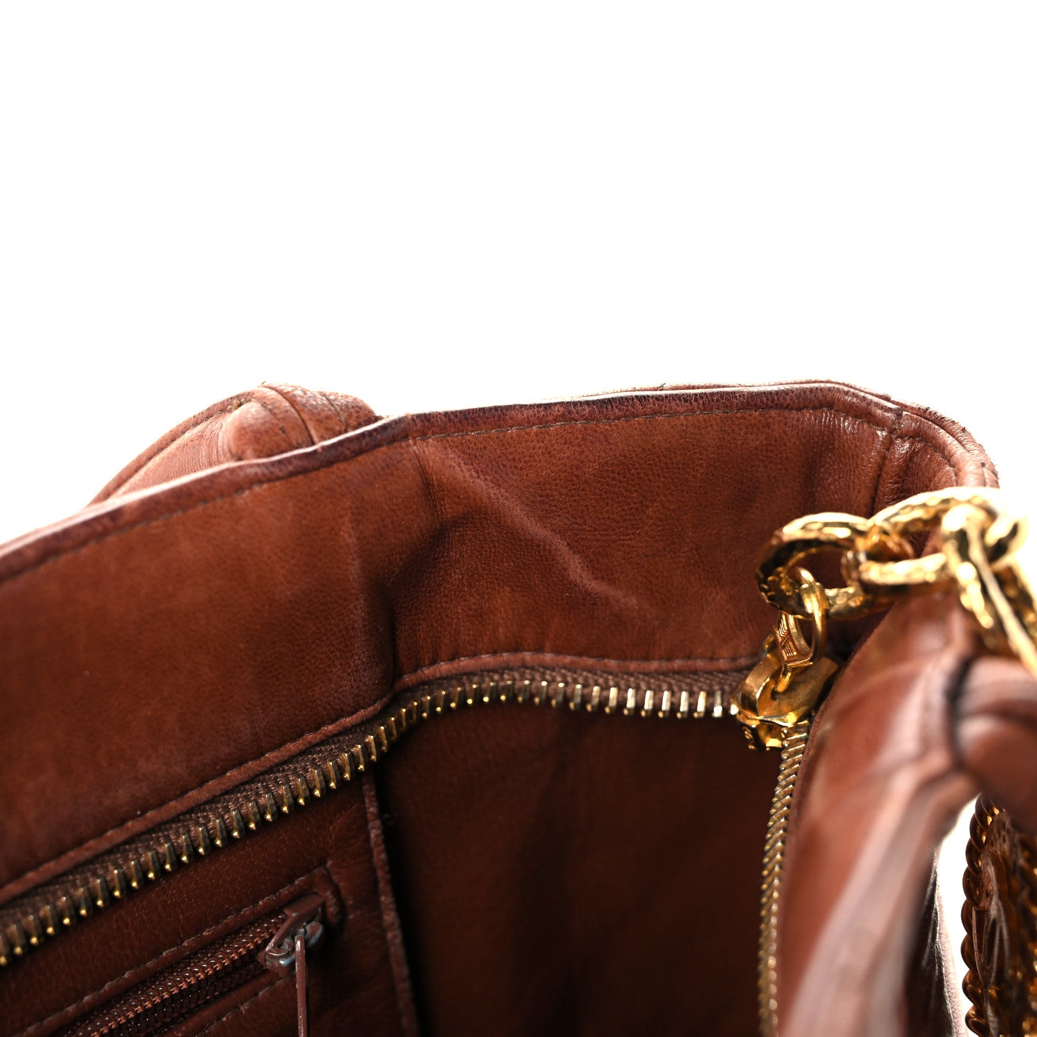 Chanel Lambskin Quilted Medallion Tote Brown 14 of 26