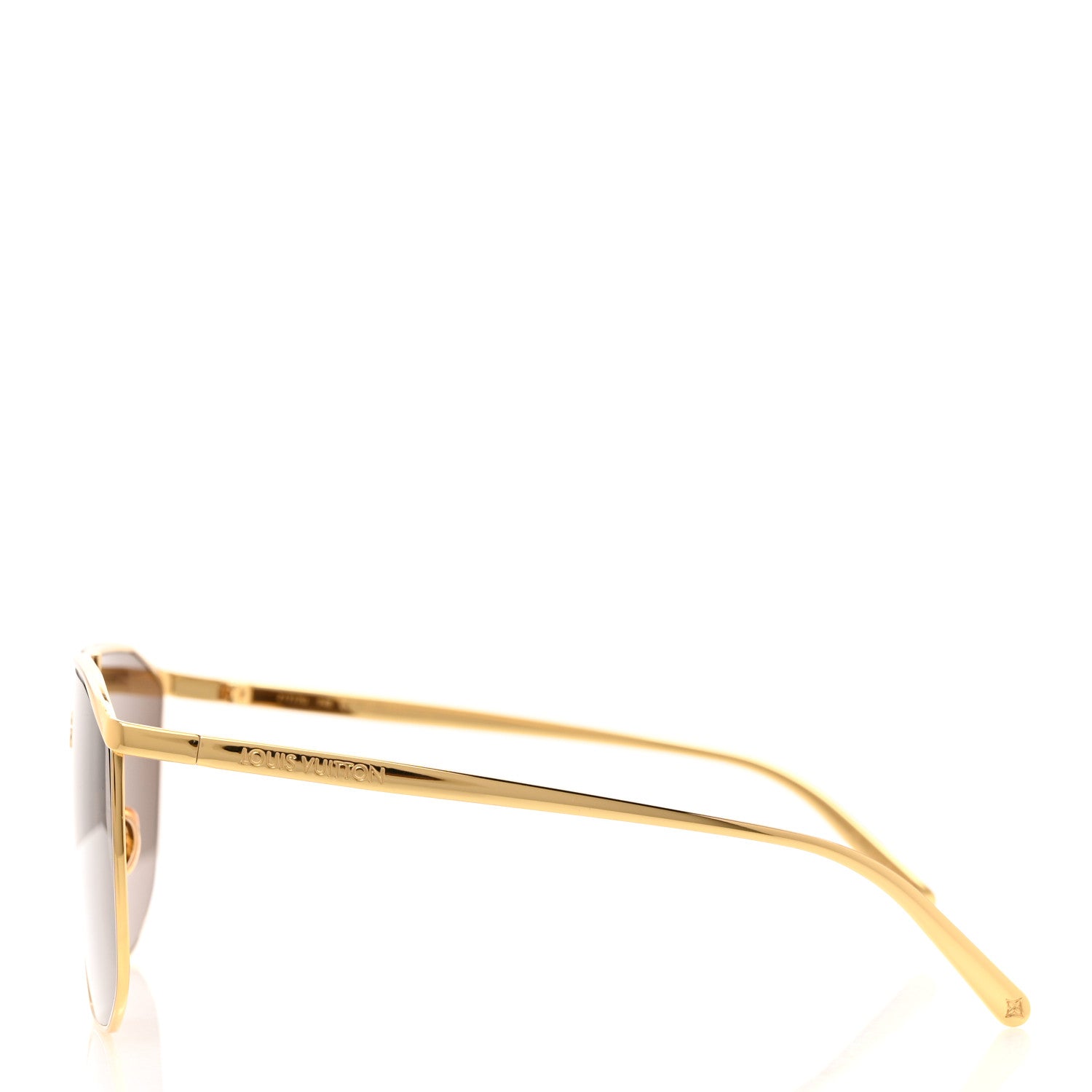 Louis Vuitton Metal LV Golden Mask Sunglasses Z1717U Gold 3 of 8