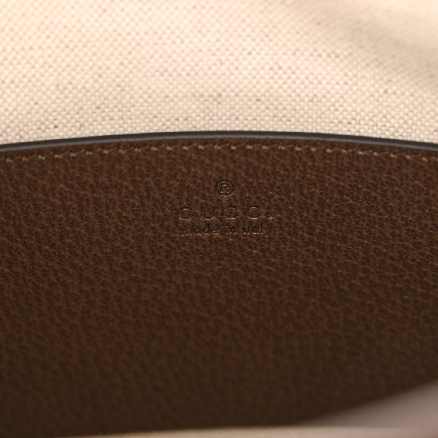 Monogram Jumbo GG Textured Dollar Calfskin Pouch Camel Ebony New Acero