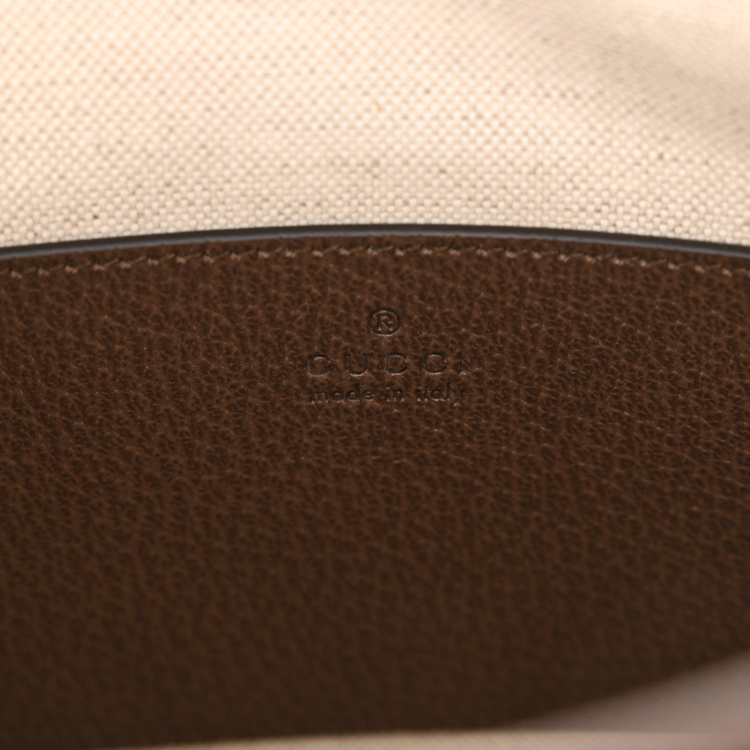 Gucci Monogram Jumbo GG Textured Dollar Calfskin Pouch Camel Ebony New Acero 6 of 10