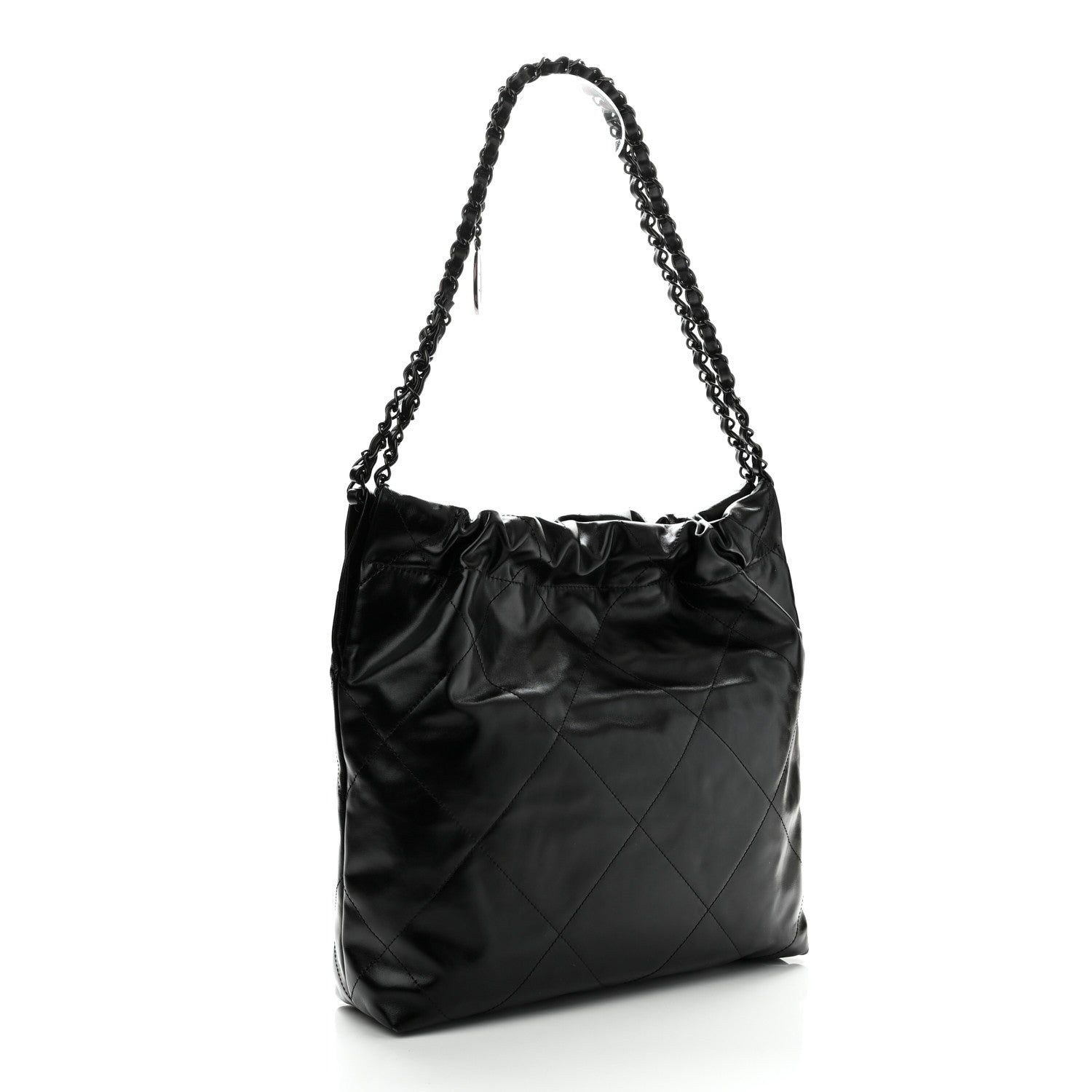 Chanel Shiny Calfskin Quilted Small Chanel 22 So Black 4 of 12