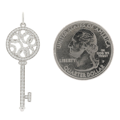 Tiffany Platinum Diamond Small Bubbles Key Pendant 2 of 4