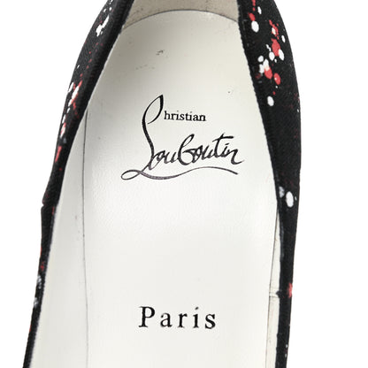 Christian Louboutin Toile Splash So Kate 120 Pumps 37 Black 7 of 8