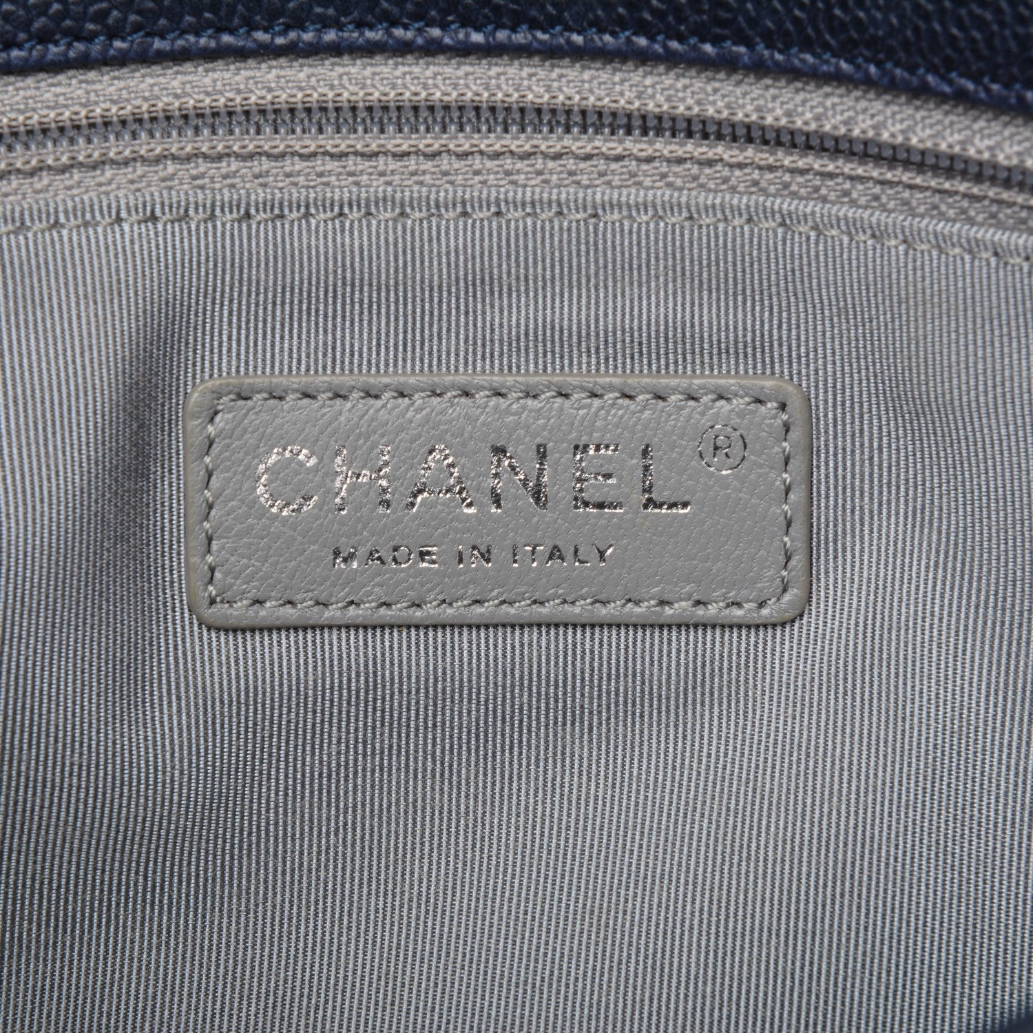 Chanel Caviar Quilted Medium French Riviera Flap Dark Navy Blue 7 of 8
