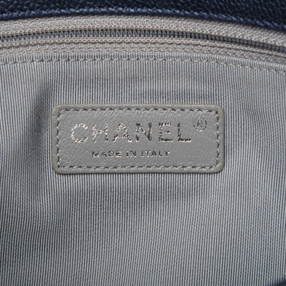 Chanel Caviar Quilted Medium French Riviera Flap Dark Navy Blue 7 of 8