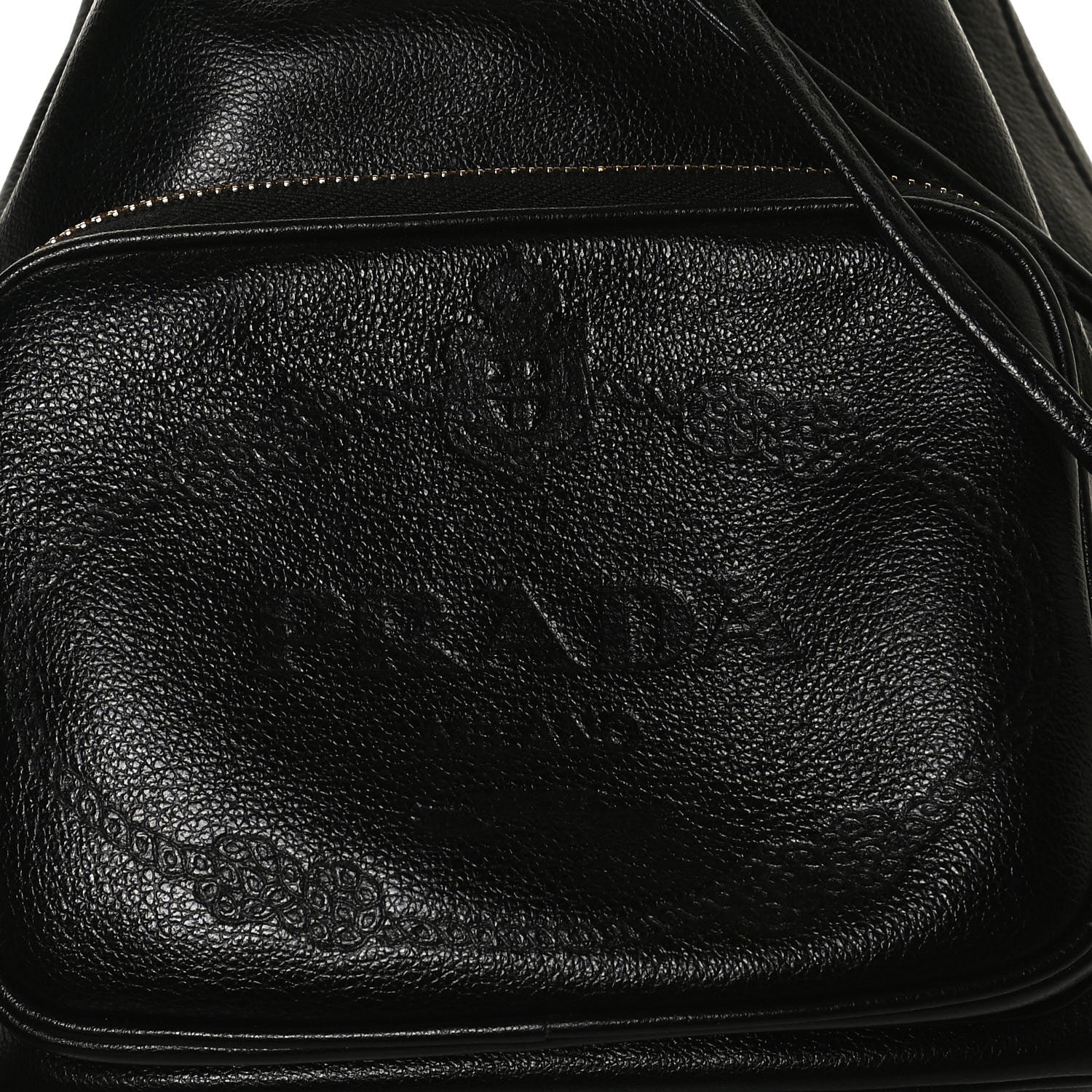 Prada Glace Calfskin Embossed Secchiello Bucket Bag Black 13 of 14