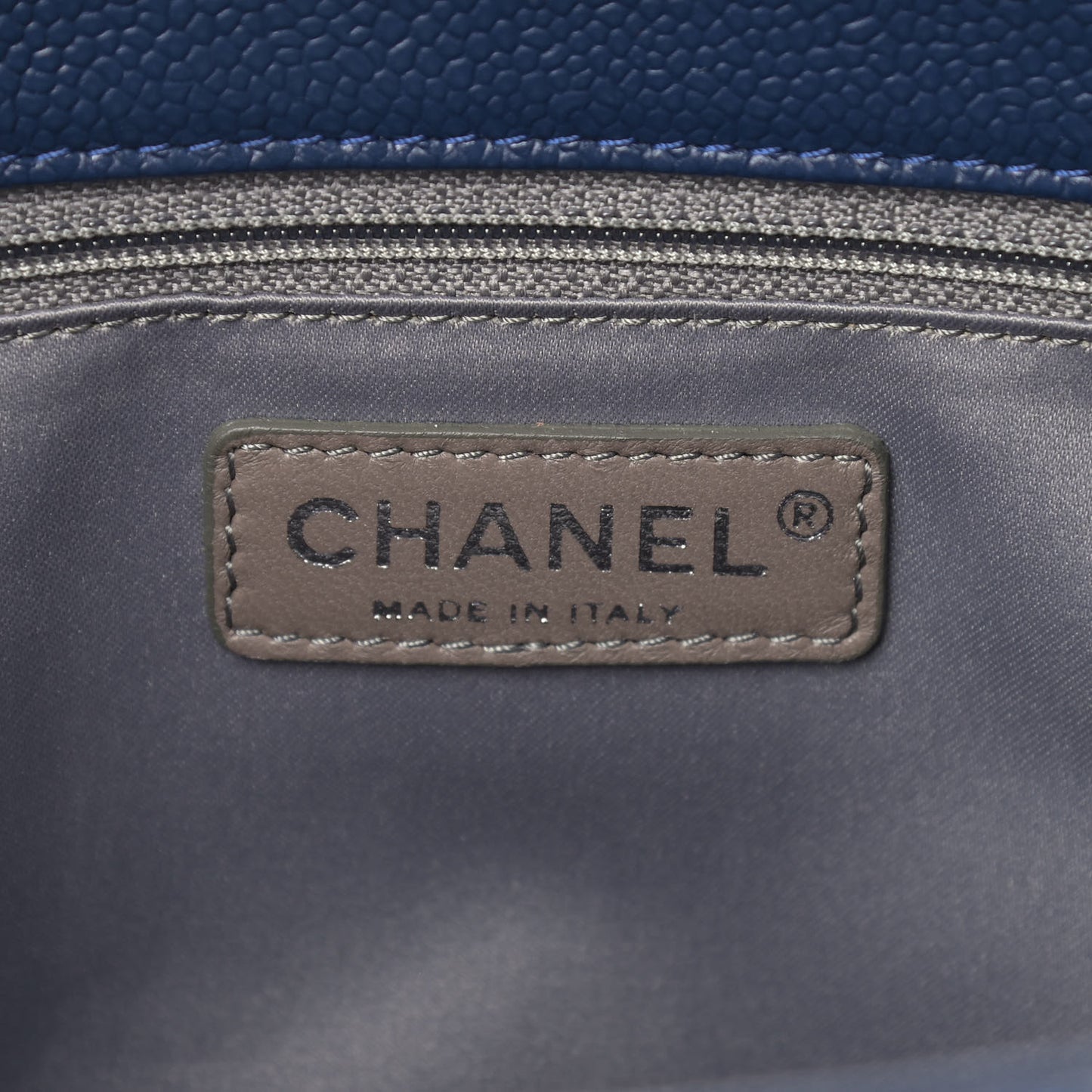 Caviar Quilted Grand Shopping Tote GST Dark Navy Blue