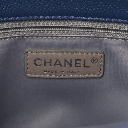 Chanel Caviar Quilted Grand Shopping Tote GST Dark Navy Blue 6 of 11