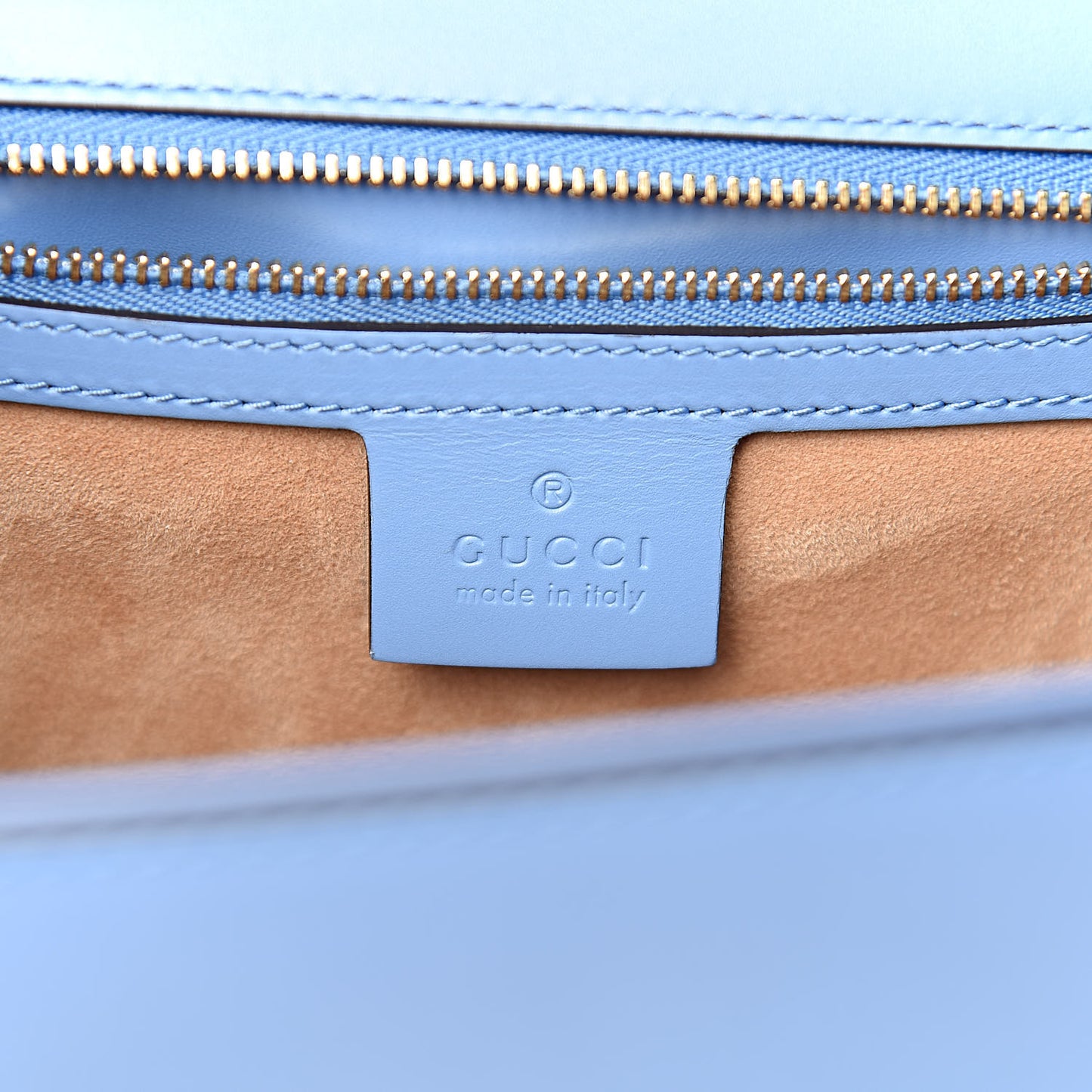 Calfskin Embroidered Medium Sylvie Top Handle Bag Clear Sky Blue