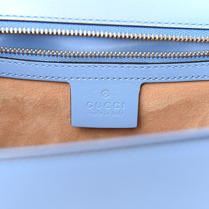 Gucci Calfskin Embroidered Medium Sylvie Top Handle Bag Clear Sky Blue 6 of 11