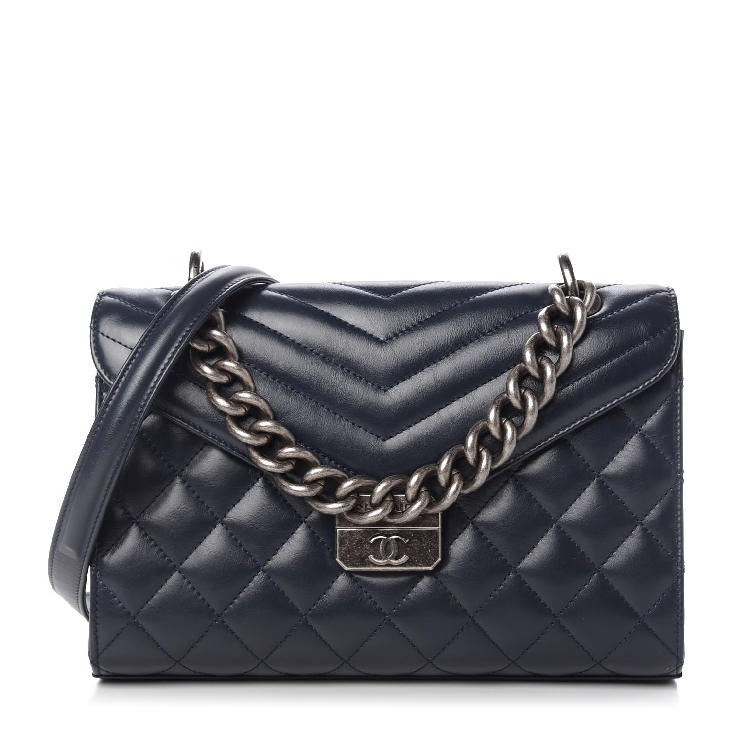 Chanel Calfskin Quilted Mad About Quilting Medium Flap Navy 1 of 10