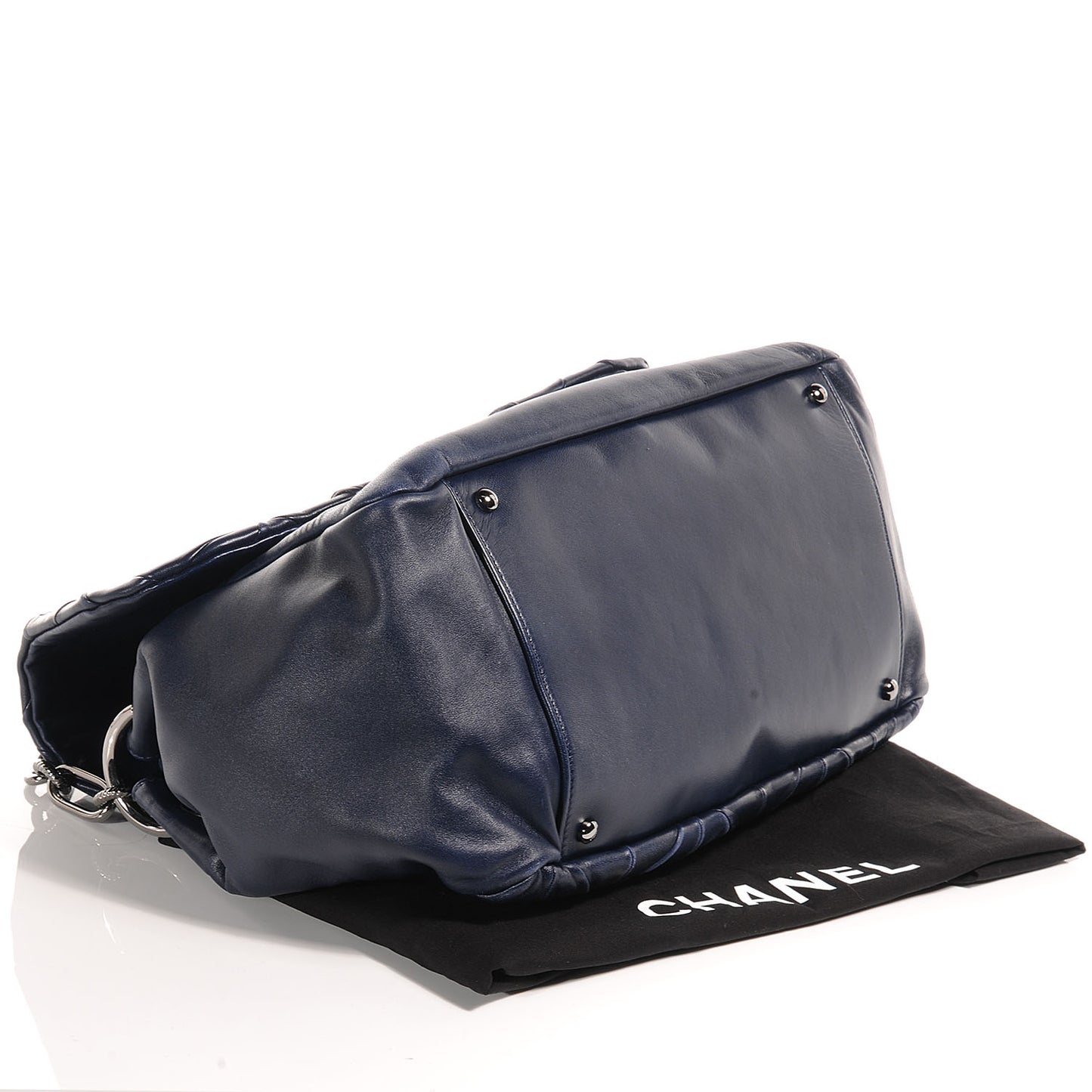 Lambskin Origami Soft Squares Accordion Flap Navy