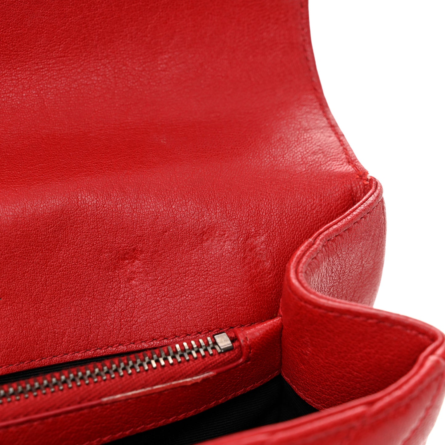 Sheepskin Matelasse Chevron Monogram Medium College Bag Rouge