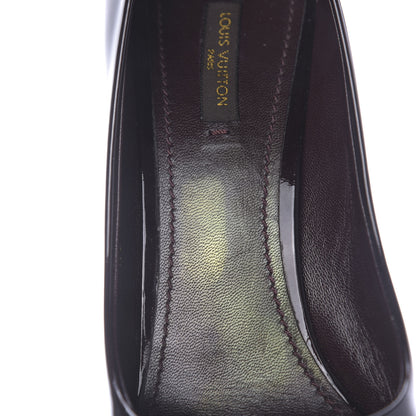 Louis Vuitton Patent Calfskin Oh Really Peep Toe Pumps 39.5 Amarante 9 of 11