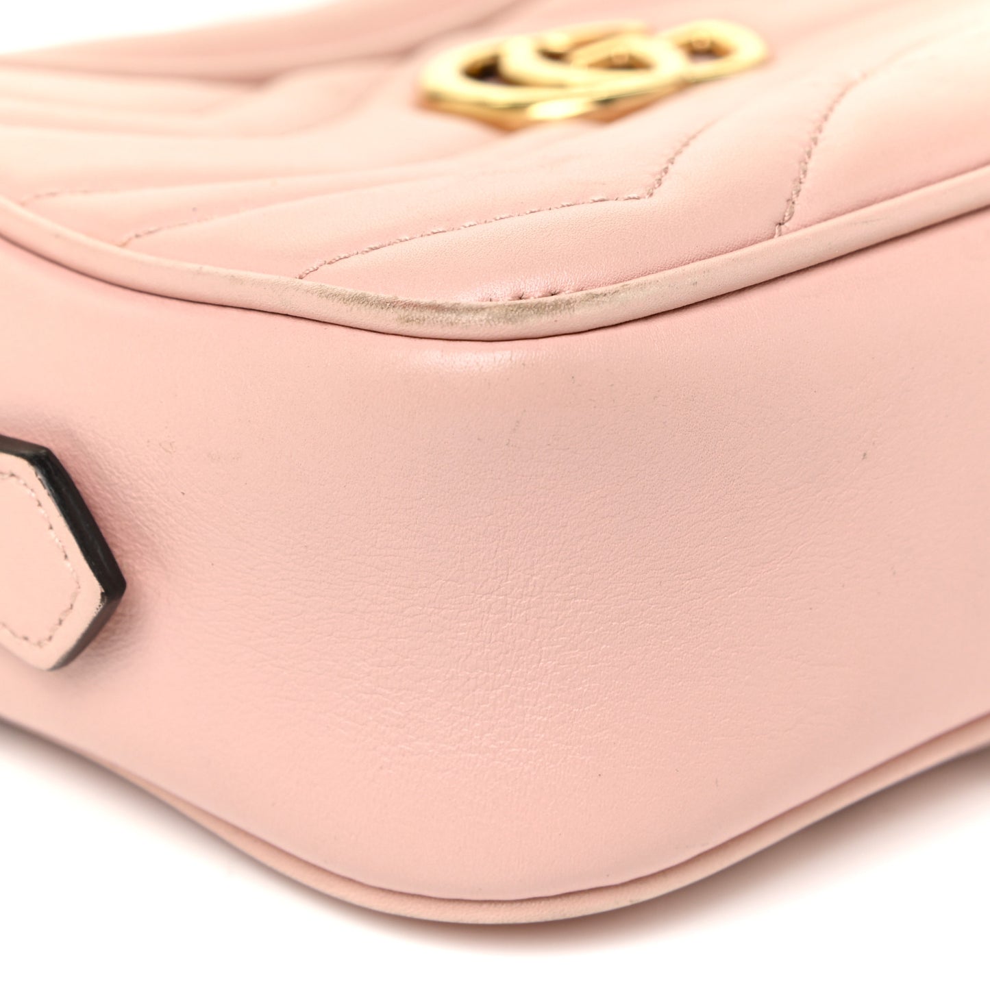 Calfskin Matelasse Mini GG Marmont Chain Shoulder Bag Perfect Pink