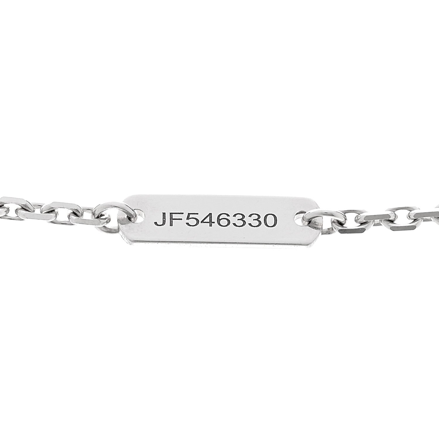 Van Cleef & Arpels 18K White Rose Gold Diamond Guilloche Vintage Alhambra Pendant Necklace 5 of 5