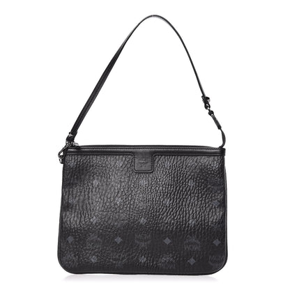 MCM Visetos Liz Shopper Tote Pouch Black 1 of 11