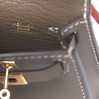 Hermes Tadelakt Mini Kelly Twilly Bag Charm Etoupe 4 of 6