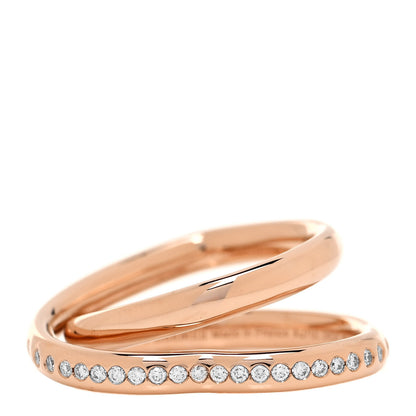 Hermes 18K Rose Gold Diamond Vertige Coeur Ring 52 6 1 of 6