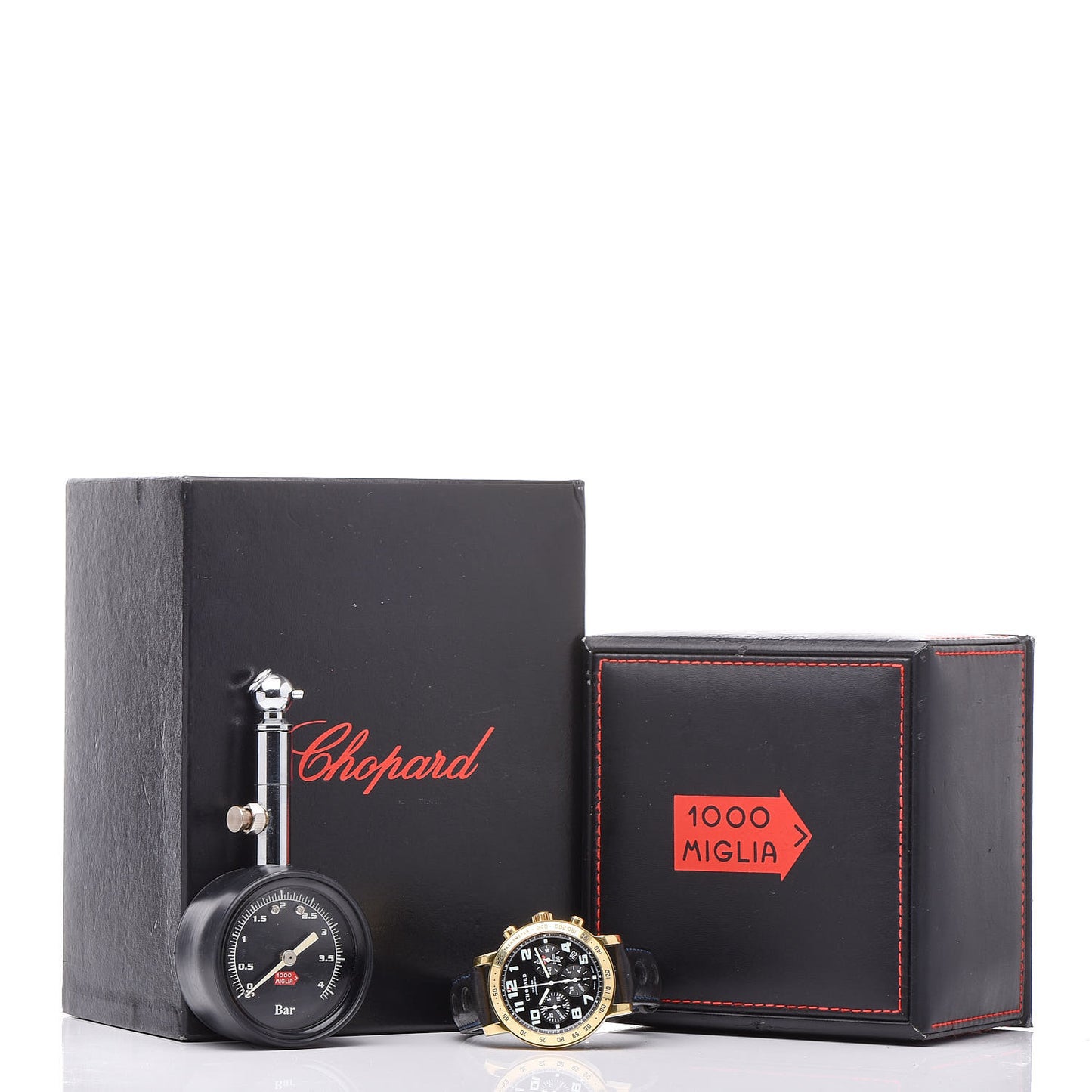 18K Yellow Gold Calfskin 40mm Mille Miglia Limited Edition Chronometer Automatic Watch Black