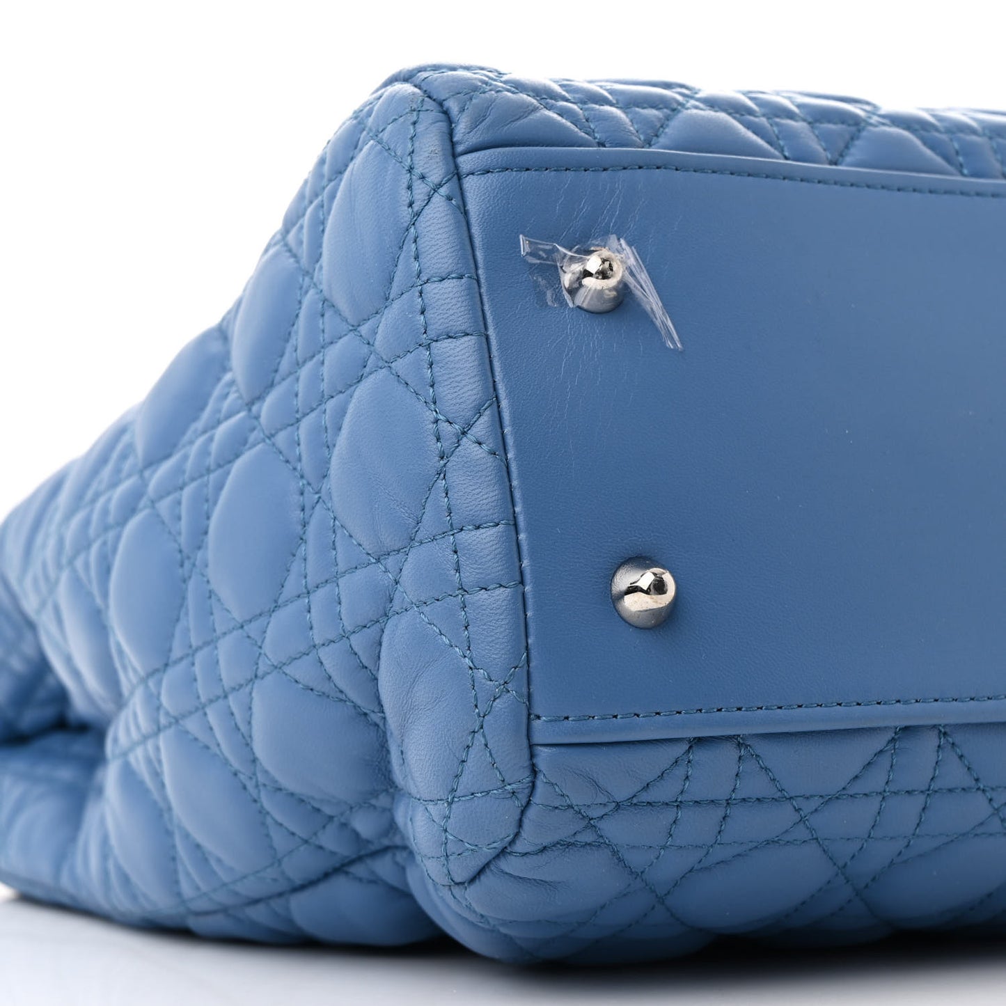 Lambskin Cannage Large Dior Soft Shopping Tote Blue