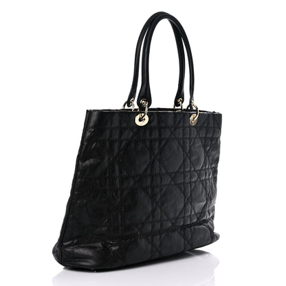 Christian Dior Coated Canvas Cannage Large Dior Soft Shopping Tote Black 3 of 15