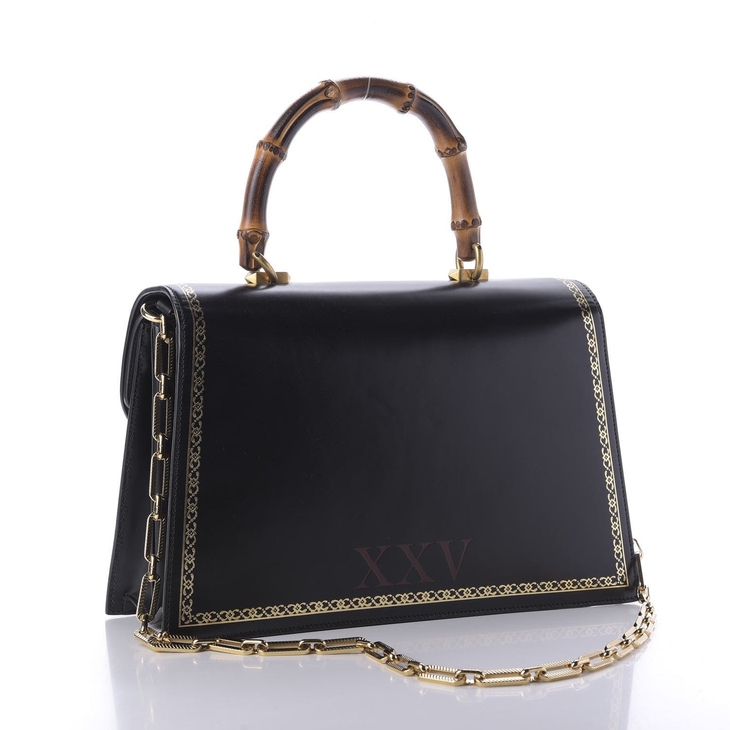 Smooth Calfskin Medium Ottilia Top Handle Bag Black