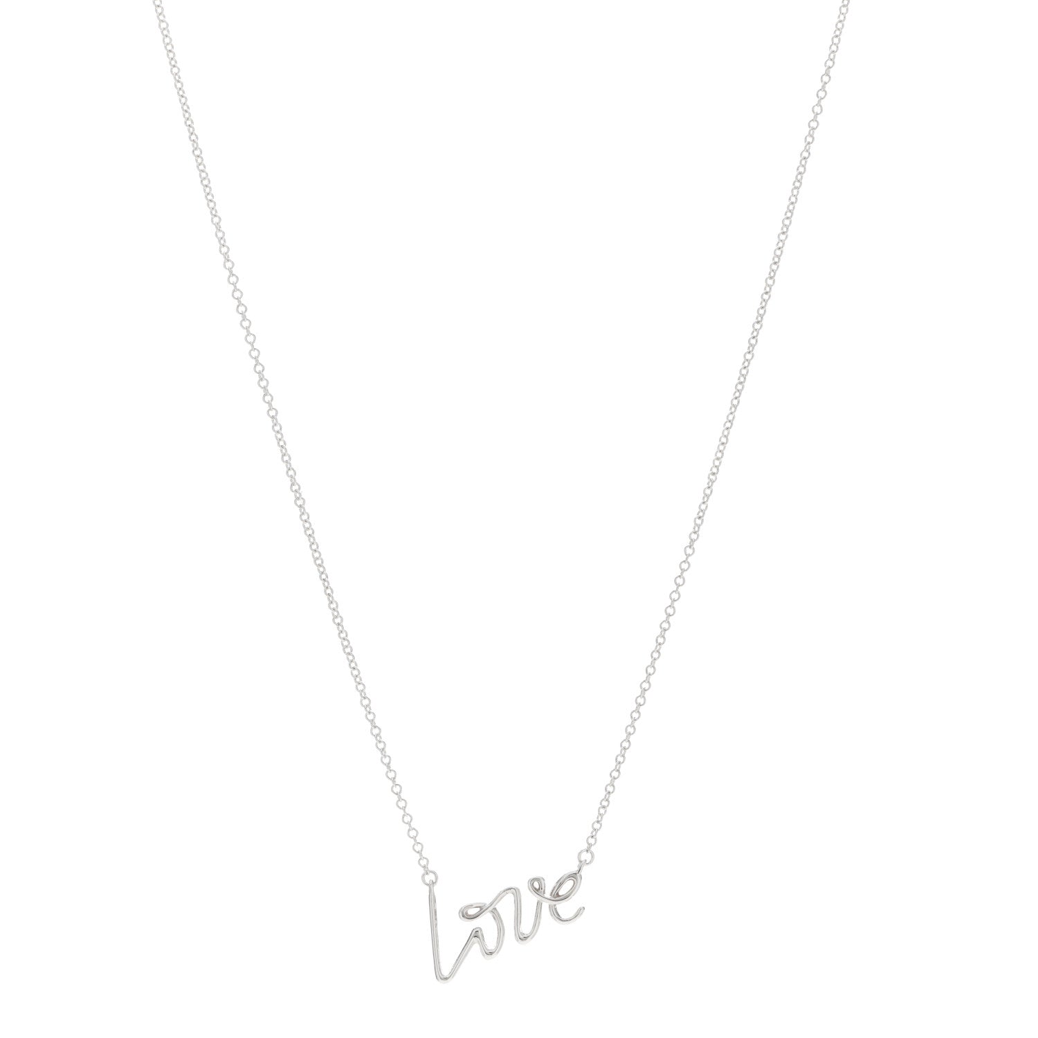 Tiffany Sterling Silver Paloma Picasso Graffiti Love Pendant Necklace 1 of 5
