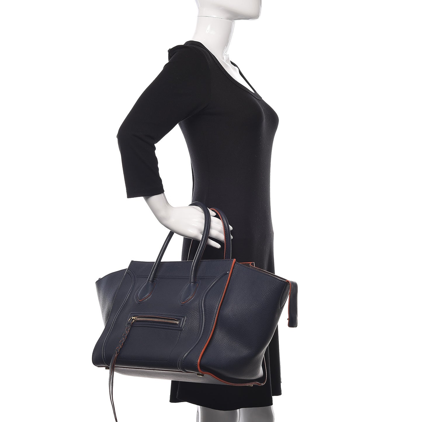 Baby Grained Calfskin Medium Phantom Luggage Midnight