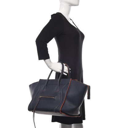 Celine Baby Grained Calfskin Medium Phantom Luggage Midnight 2 of 8