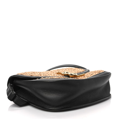 Saint Laurent Woven Raffia Monogram Kaia Satchel Tan 4 of 8