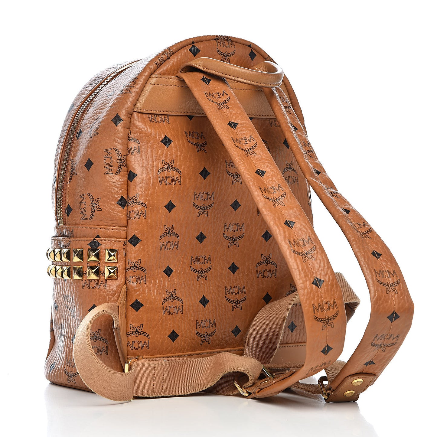 Visetos Small Side Stud Stark Backpack Cognac