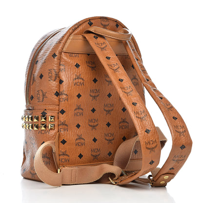 MCM Visetos Small Side Stud Stark Backpack Cognac 3 of 12