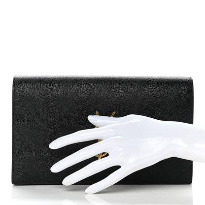 Saint Laurent Grain De Poudre Classic Monogram Kate Clutch Black 2 of 6