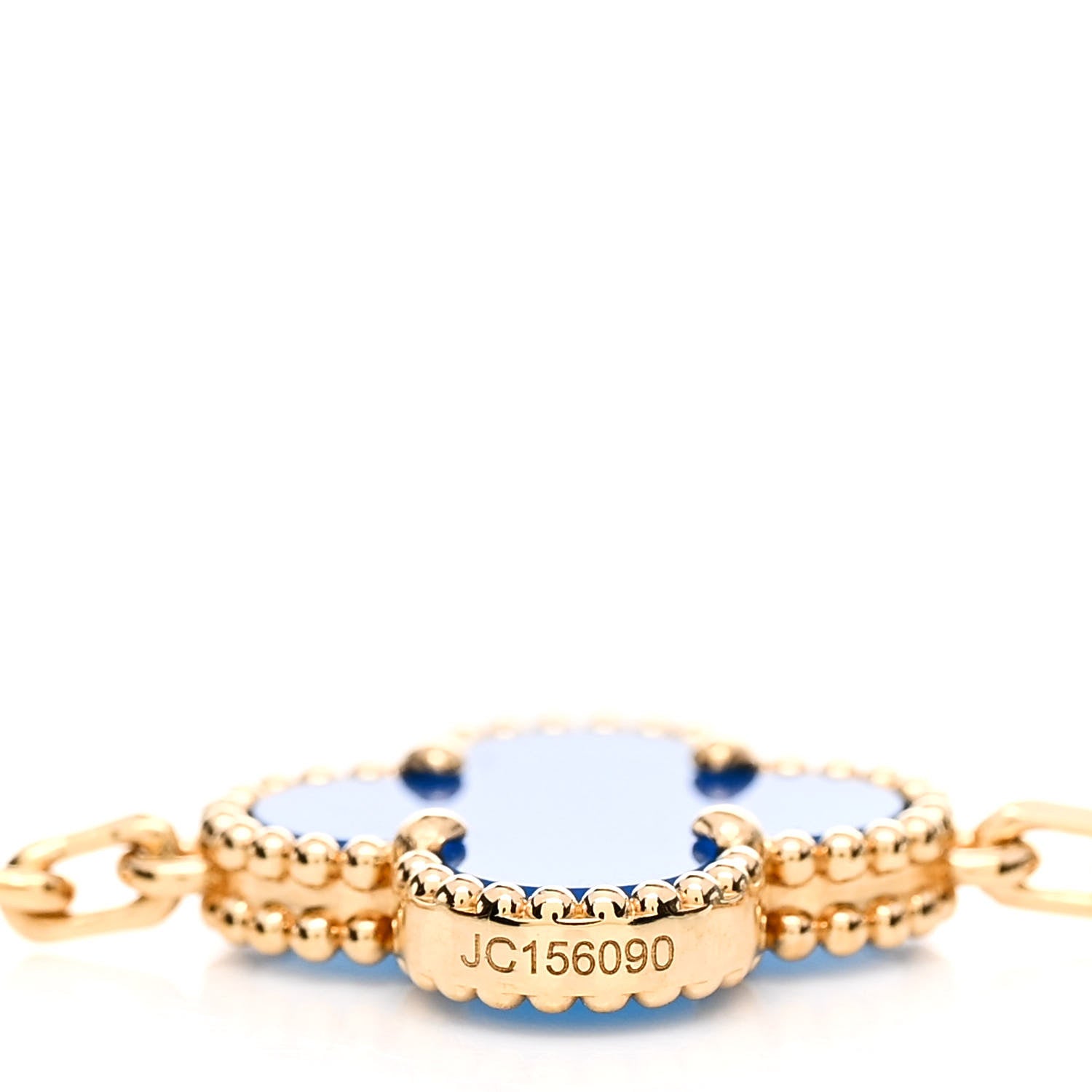Van Cleef & Arpels 18K Yellow Gold Blue Agate 5 Motifs Vintage Alhambra Bracelet 3 of 4