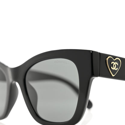 Chanel Acetate Square CC Heart Sunglasses 5478-A Black 7 of 9