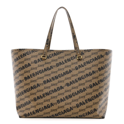 Balenciaga Coated Canvas BB Monogram Allover Logo Signature Tote Beige Brown Black 1 of 11