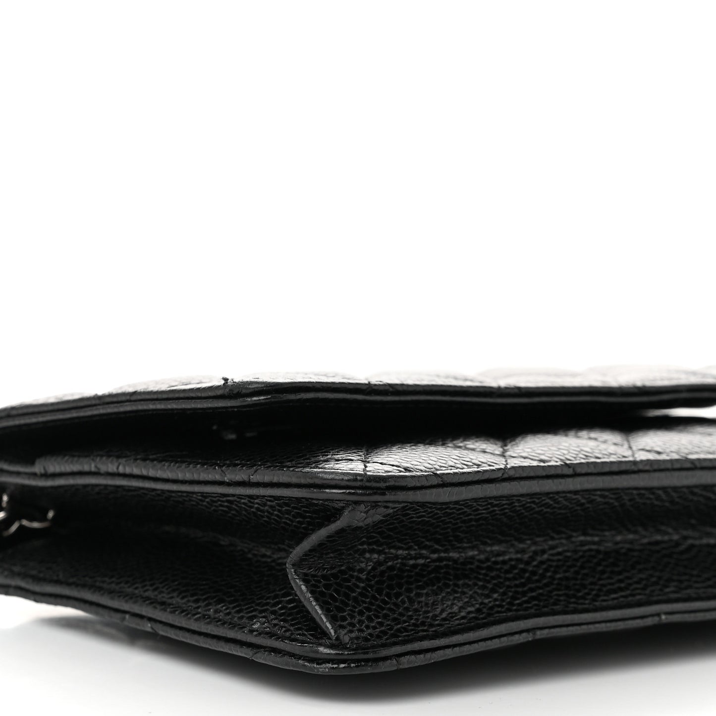 Caviar Quilted Wallet on Chain WOC Black