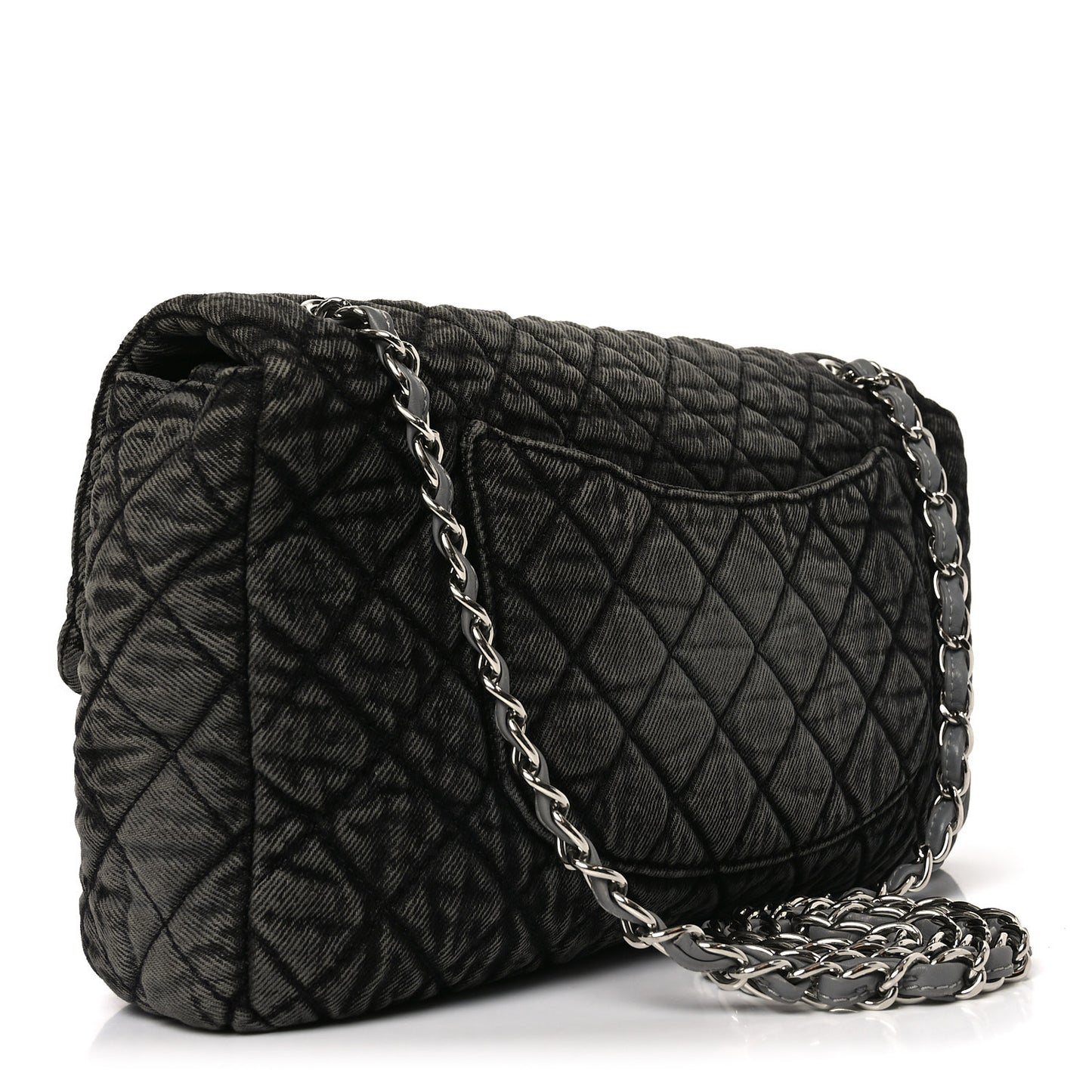 Denim Quilted Denimpression Flap Grey Black
