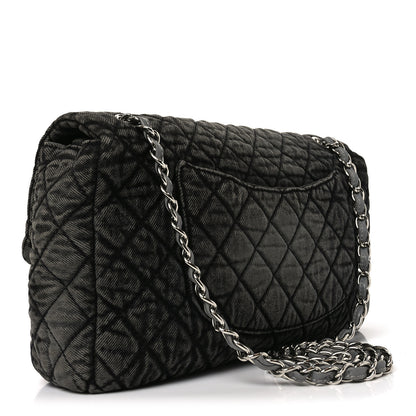 Chanel Denim Quilted Denimpression Flap Grey Black 2 of 9